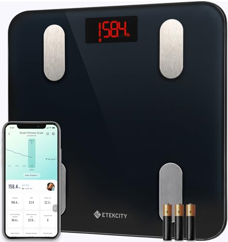 Báscula de peso digital con Bluetooth, Apple Health y Google Fit